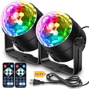2-Pack Sound Activated Disco Ball Party Lights