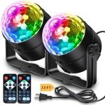 2-Pack Sound Activated Disco Ball Party Lights