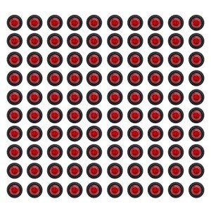 100-Pack 3/4" Red LED Marker Lights for Vehicles