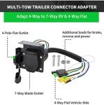 MECMO 4-Way to 7-Way Trailer Wiring Adapter Kit