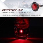 100-Pack 3/4" Red LED Marker Lights for Vehicles
