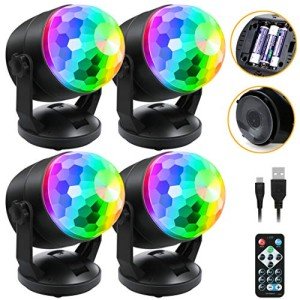 Luditek 4-Pack Sound Activated Disco Party Lights
