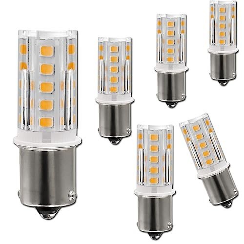 12V BA15S LED Bulbs - Warm White, 6 Pack