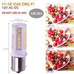 12V BA15S LED Bulbs - Warm White, 6 Pack