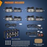 Nilight 8PCS Amber White LED Strobe Lights