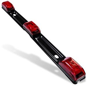 15" 9 LED Red Trailer Light Bar for Vehicles