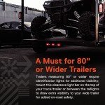 15" 9 LED Red Trailer Light Bar for Vehicles
