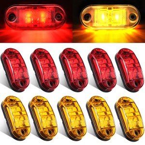 LED Trailer Lights - 10 Pcs Waterproof Oval Set