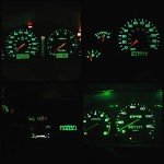 Green T3 Neo Wedge LED Dashboard Light Set