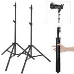 Adjustable 7ft Aluminum Light Stands - 2 Pack