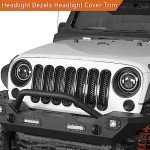 Matte Black Headlight Bezels for Jeep Wrangler