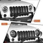 Matte Black Headlight Bezels for Jeep Wrangler