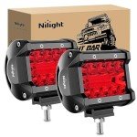 Nilight 4" LED Light Pods - Red 2PCS Combo