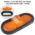 LED Side Marker Lights - Oval 6.5 Inch, 2 Pcs