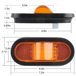 LED Side Marker Lights - Oval 6.5 Inch, 2 Pcs