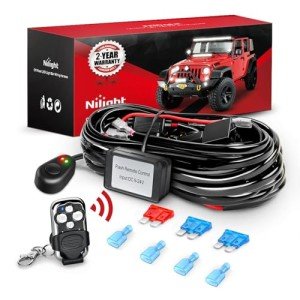 Nilight Wireless Remote Wiring Harness for LED Lights
