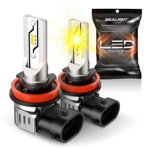Yellow LED Fog Light Bulbs - 10000LM, 3000K
