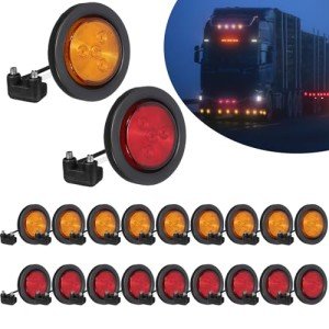 20 Pcs LED Trailer Marker Lights - Amber & Red