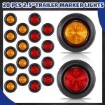 20 Pcs LED Trailer Marker Lights - Amber & Red