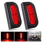Nilight 6" Oval Waterproof Trailer Tail Lights - 2PC