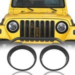 Black Headlight Bezel Cover for Jeep TJ 1997-2006