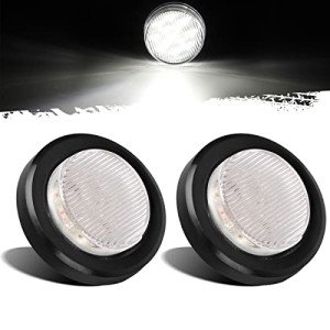 2Pcs 2.5" Round White LED Side Marker Lights