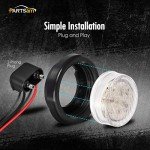 2Pcs 2.5" Round White LED Side Marker Lights