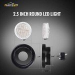2Pcs 2.5" Round White LED Side Marker Lights