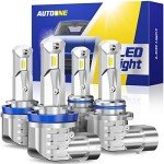 AUTOONE H11/H9/H8 & 9005 LED Bulbs Combo