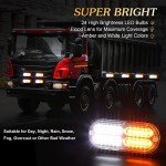 8 Pack 24 LED Amber White Strobe Lights