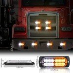 8 Pack 24 LED Amber White Strobe Lights