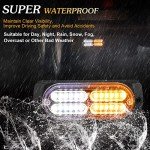 8 Pack 24 LED Amber White Strobe Lights