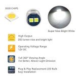 WLJH Bright White T10 LED Dash Bulbs - 10 Pack
