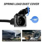 7-Way RV Trailer Light Connector with Mounting Bracket