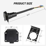 7-Way RV Trailer Light Connector with Mounting Bracket