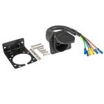 7-Way RV Trailer Light Connector with Mounting Bracket