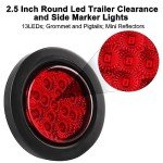 2.5" Round LED Marker Lights Set - Amber & Red