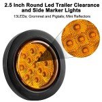 2.5" Round LED Marker Lights Set - Amber & Red