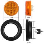 2.5" Round LED Marker Lights Set - Amber & Red