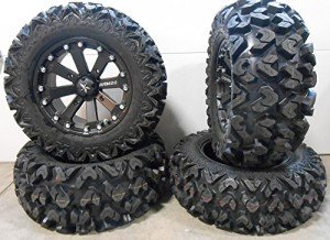 9-Piece Bundle: MSA Black Kore ATV Wheels & Tires