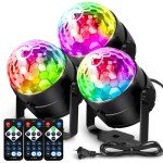 3-Pack Sound Activated Disco Ball Party Lights
