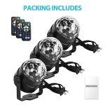 3-Pack Sound Activated Disco Ball Party Lights