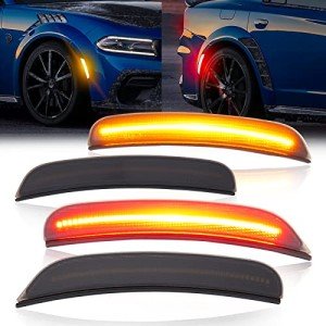 TEMSONE LED Side Marker Light Kit for Dodge Charger