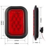 4Pcs LED Trailer Hitch Lights with Pigtails