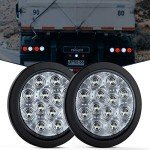 Nilight 4" White Round LED Reverse Lights - 2PCS