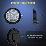 Nilight 4" White Round LED Reverse Lights - 2PCS