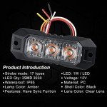 Raryloy Amber LED Strobe Lights for Trucks
