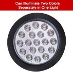 4" Round Red & White LED Trailer Tail Lights