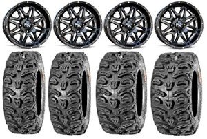 MSA Black Vibe ATV Wheels & Bear Claw Tires Bundle