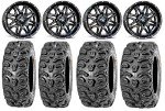 MSA Black Vibe ATV Wheels & Bear Claw Tires Bundle